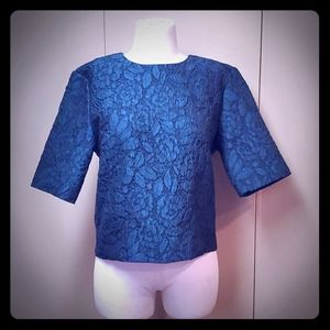 Dorothy Perkins crop top dark green floral top